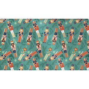 Hallmark Christmas Wrapping Paper Nutcrackers Green Roll 40 sq ft Holiday Gift
